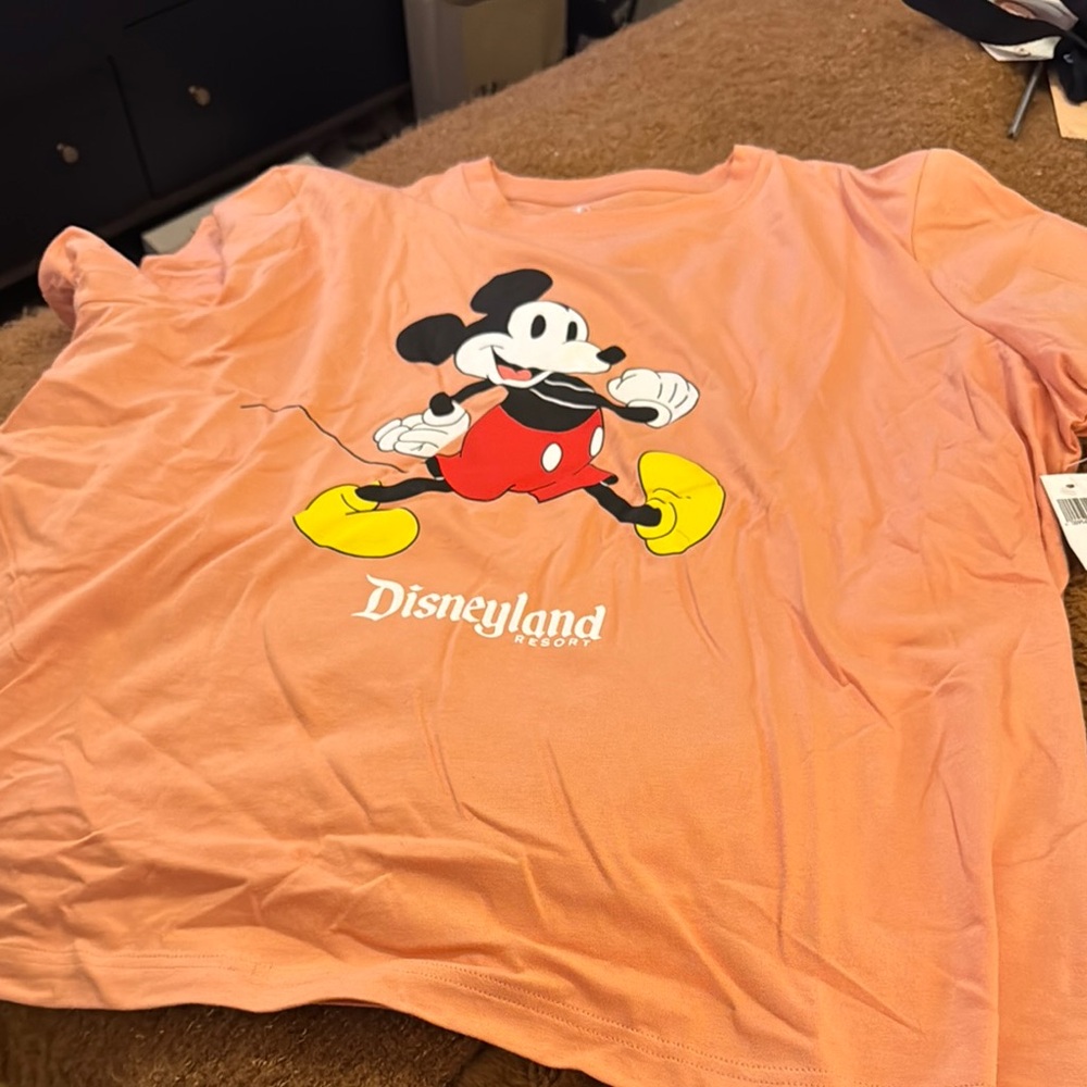Womens Orange Mickey Mouse T-Shirt nwt